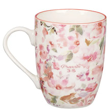 Load image into Gallery viewer, Mug - Coral Floral Trust in the Lord Prov. 3:5-6