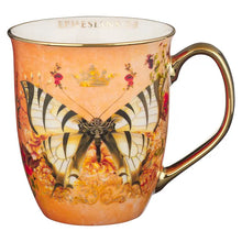 Load image into Gallery viewer, Mug - Grace Orange Butterfly Ceramic Coffee Mug - Ephesians 2:8