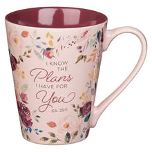 Load image into Gallery viewer, Mug - The Plans I Have for You Plum Floral Ceramic Coffee Mug – Jeremiah 29:11
