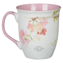 Load image into Gallery viewer, Mug - Pink Hummingbird My Grace 2 Cor. 12:9
