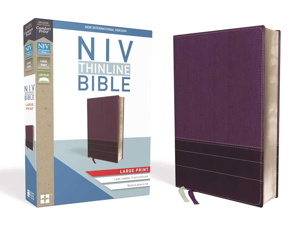 NIV Thinline Bible Large Print, Red Letter, Leathersoft