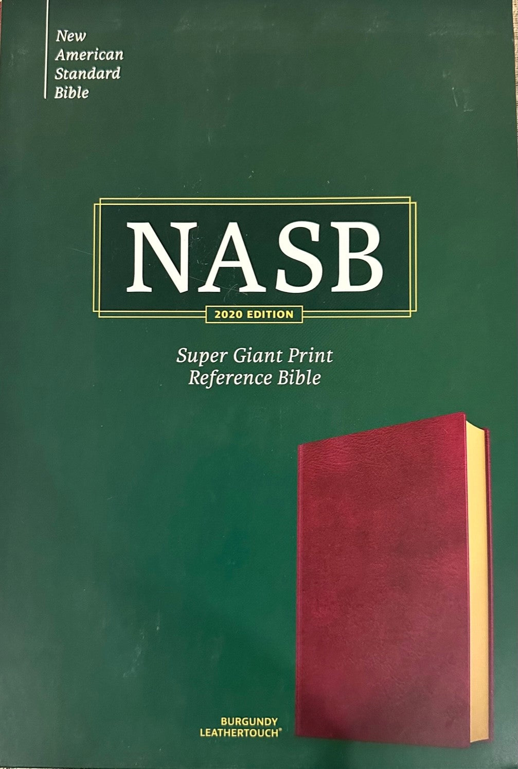 NASB 2020 Super Giant Print Reference Bible - Burgandy Leathertouch