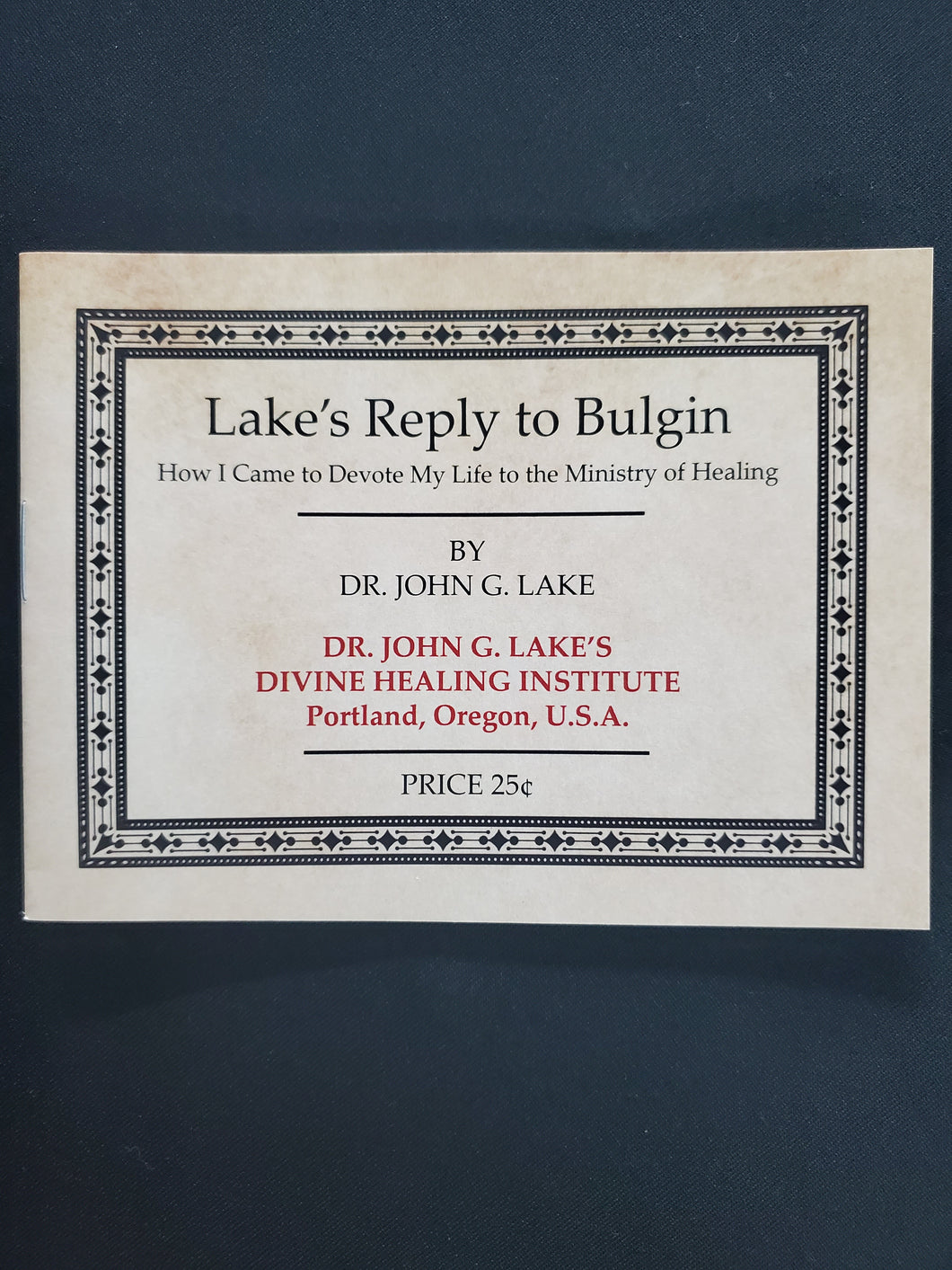 Lake's Reply to Bulgin